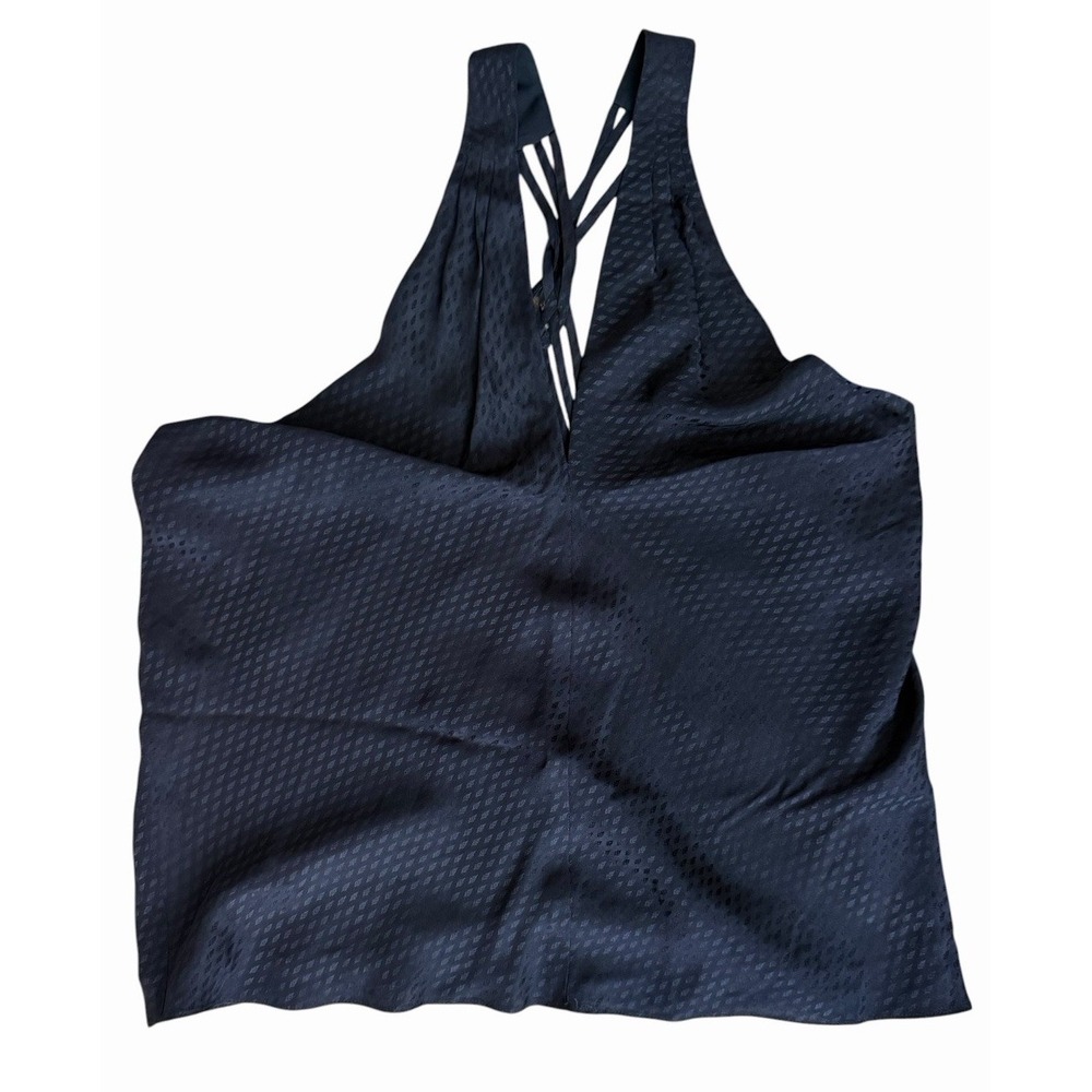 Veronica Beard Stewart Silk Top Navy Blue Women's Size 10